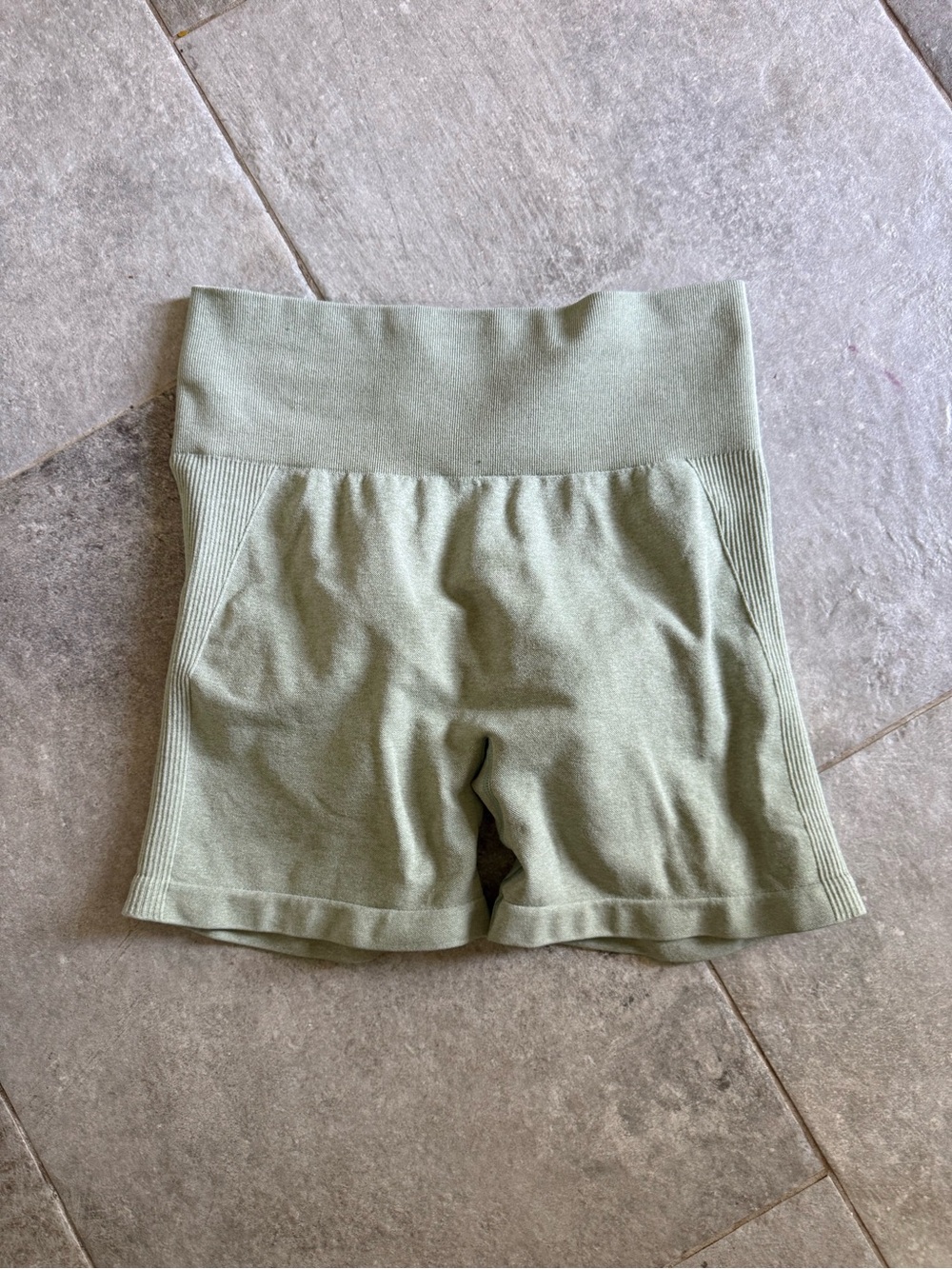 High-Rise Athletic Bike Shorts in Sage Green